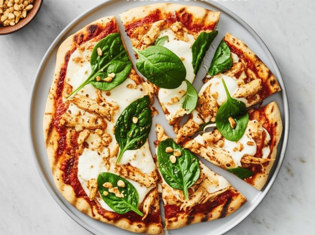 Grilled Chicken Pizza with Mozzarella and Roasted Garlic