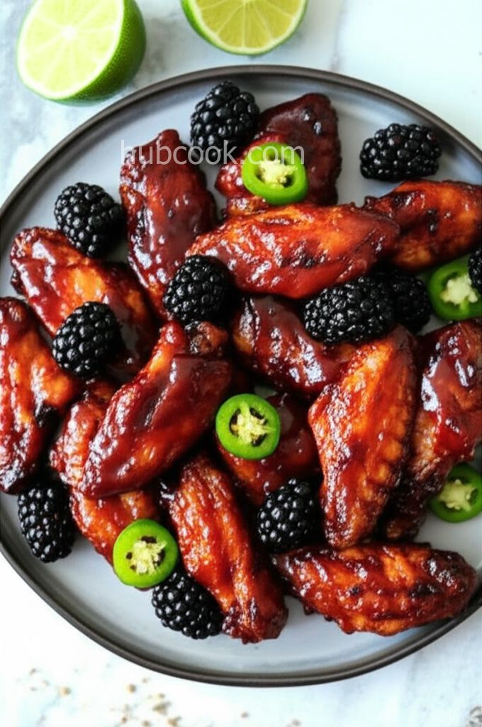 Hot Blackberry BBQ Chicken Wings