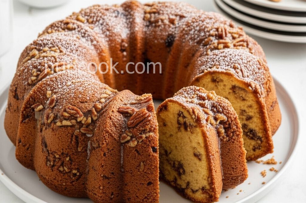 Lighter Coffee Cake with Yogurt, Pecans, and Raisins