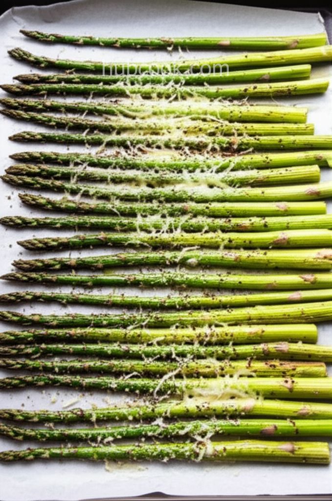 Baked Asparagus with Cheesy Onion Topping