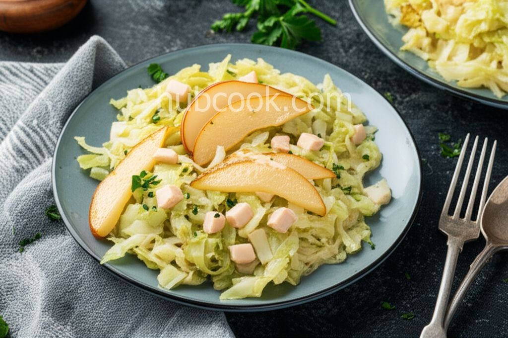 Creamy Savoy Cabbage with Pears